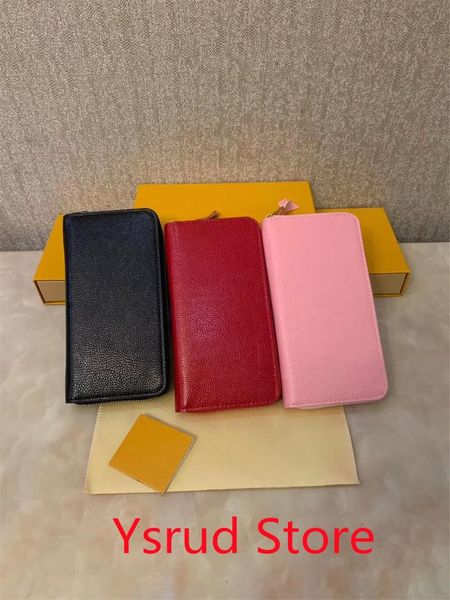wallets 2021 wholesale fashion single zipper designer lady ladies long purse handbags men women leather wallet, Red;black
